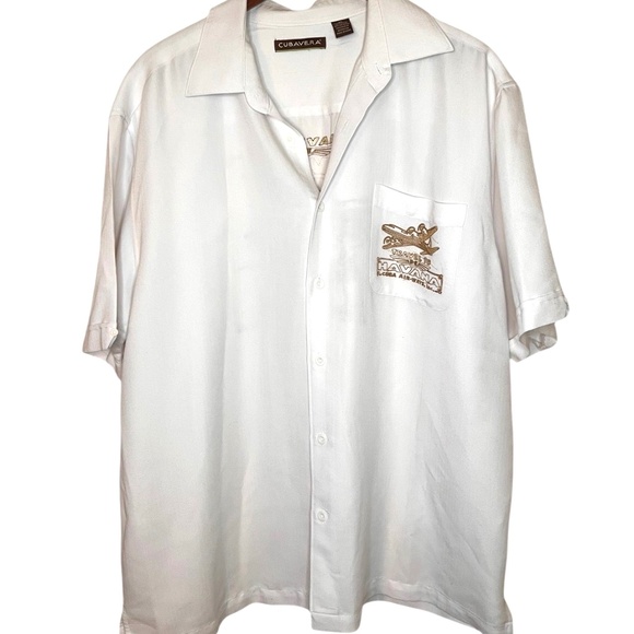 Cubavera Mens Embroidered Travel to Havana Cuba Airways Inc. Button Down XL - Picture 3 of 10